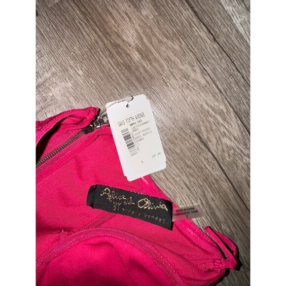 Alice + Olivia Bree hot pink lace ruffle gown size 2 - Picture 7 of 7